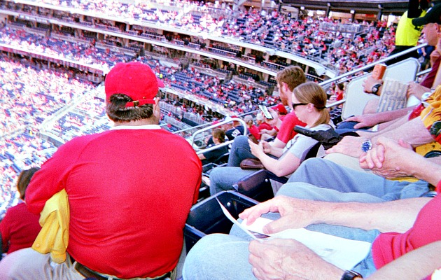 Fans at a baseball game at Nationals Park in Washington, D.C.