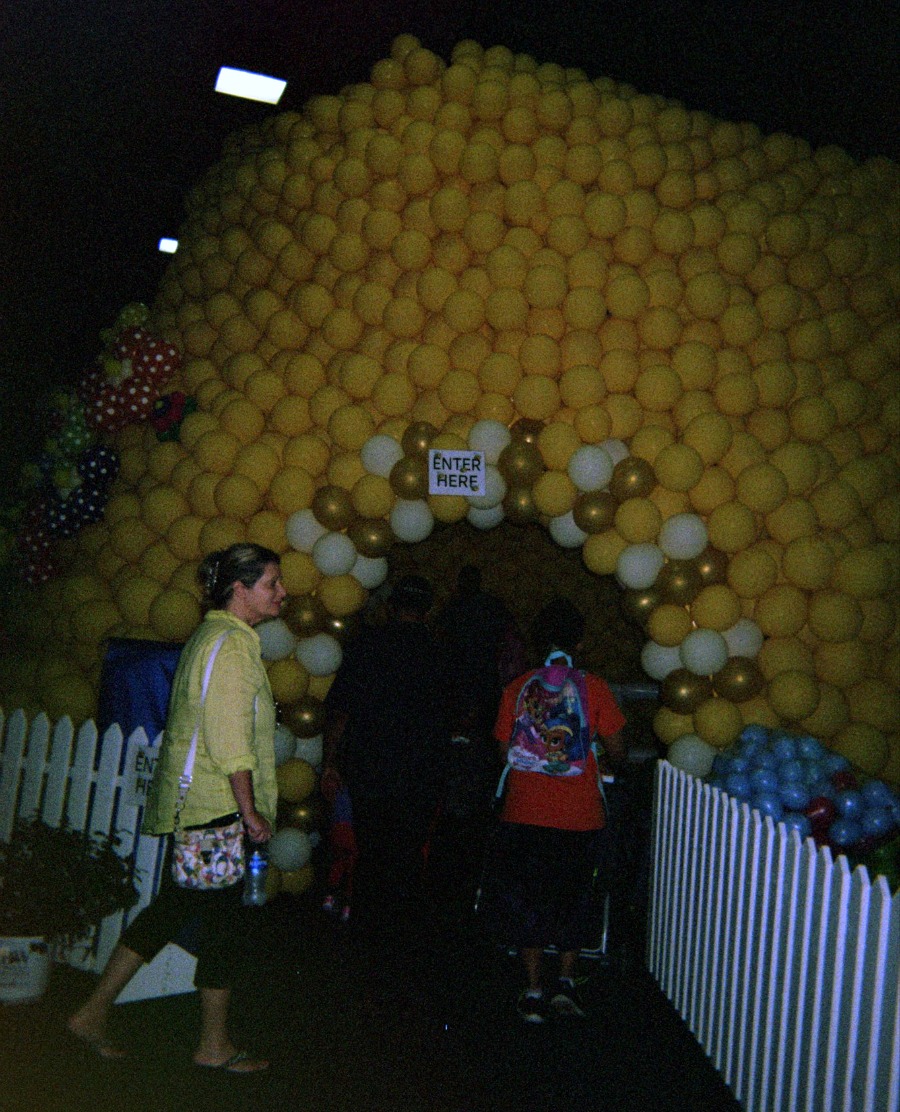 Playing games like exploring this balloon beehive can inspire creativity.