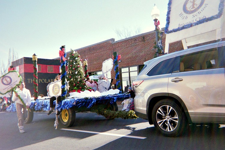 Christmas float in a parade.