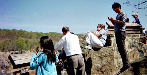 Spectators at Great Falls Park in Virginia.