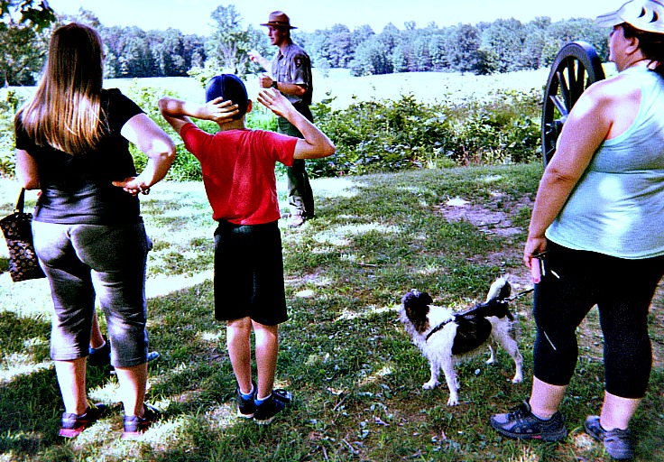 History lessons at a battlefield.