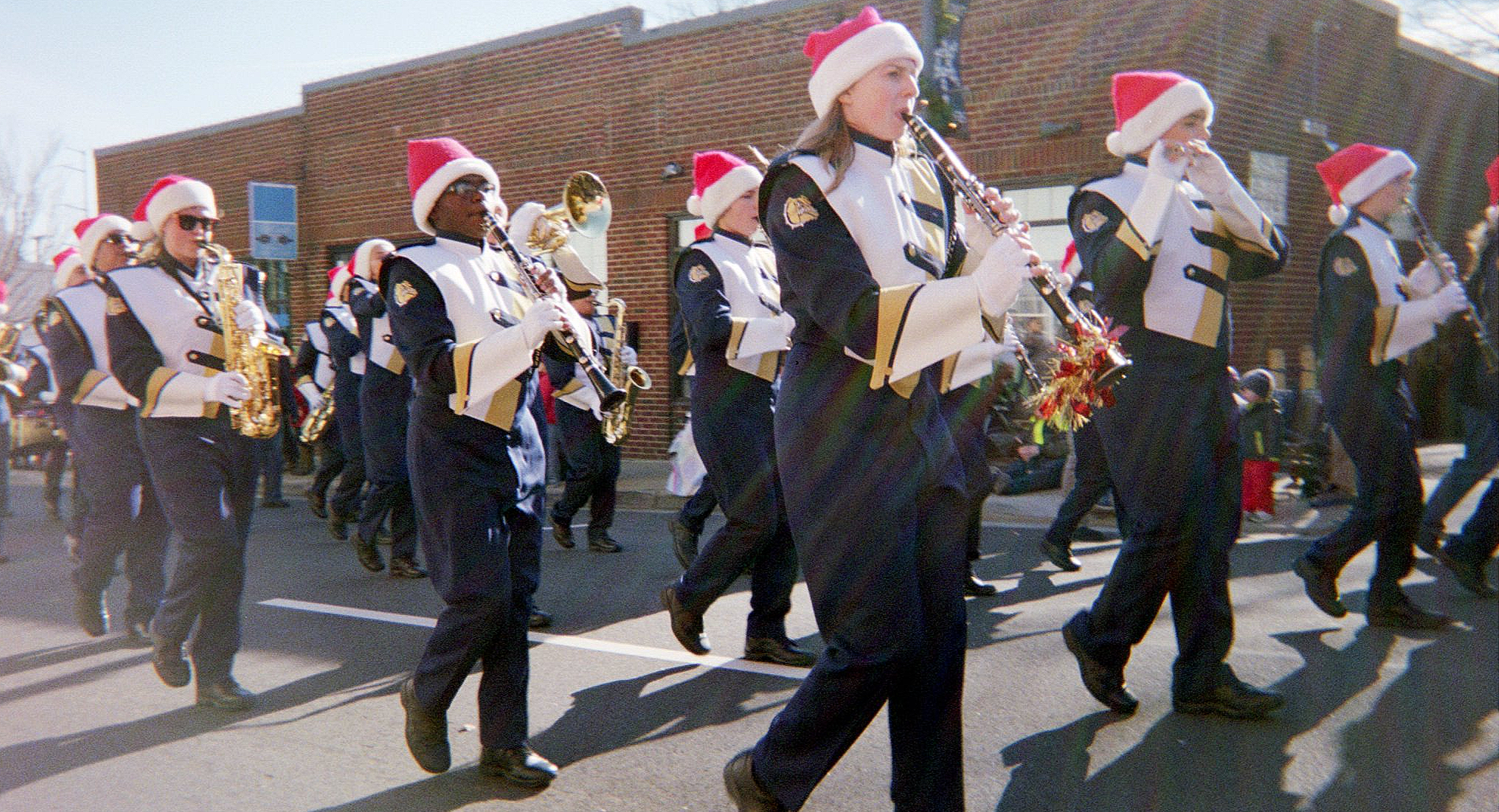 Band playing Christmas music.