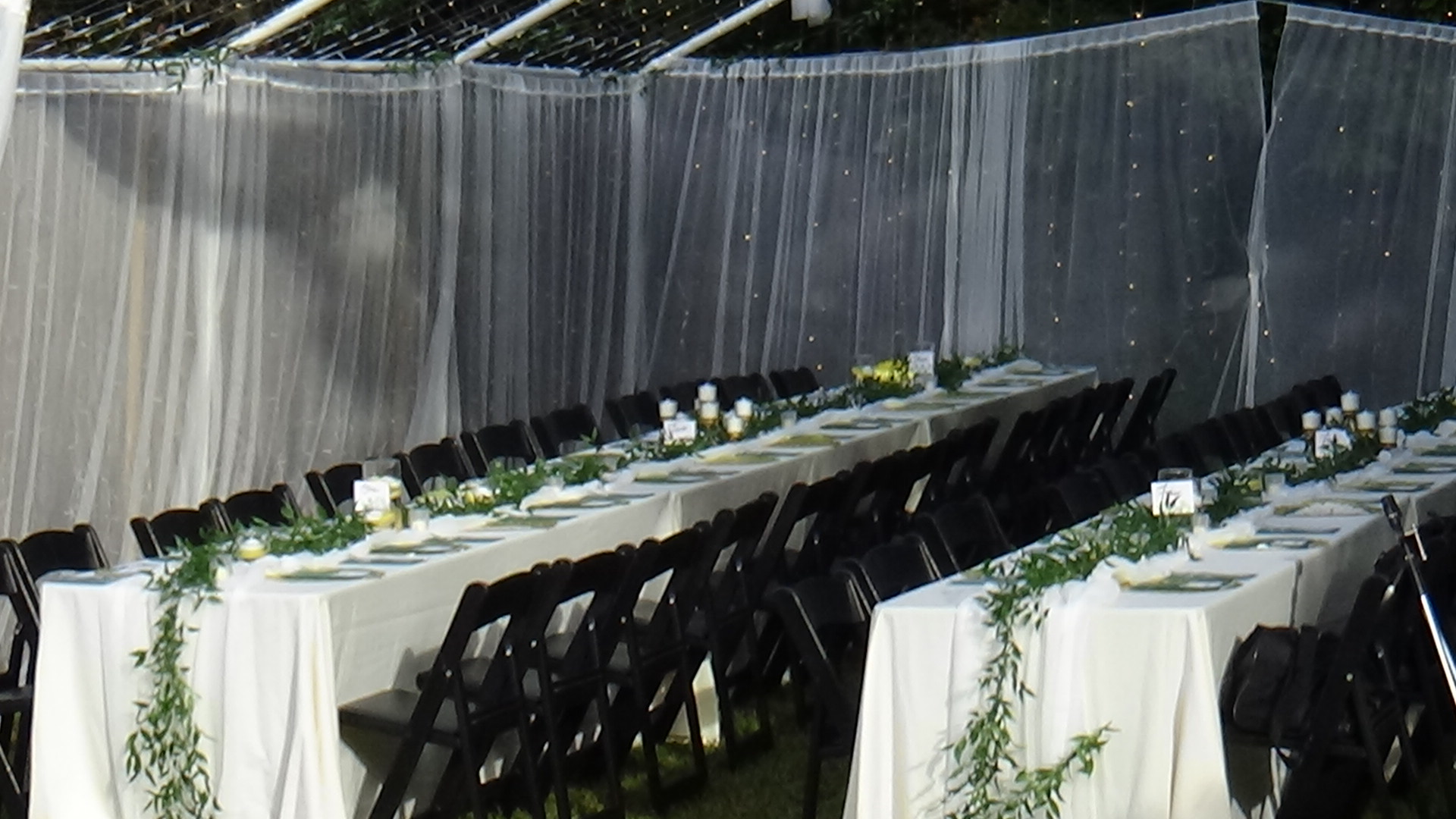 Table setup for a party.