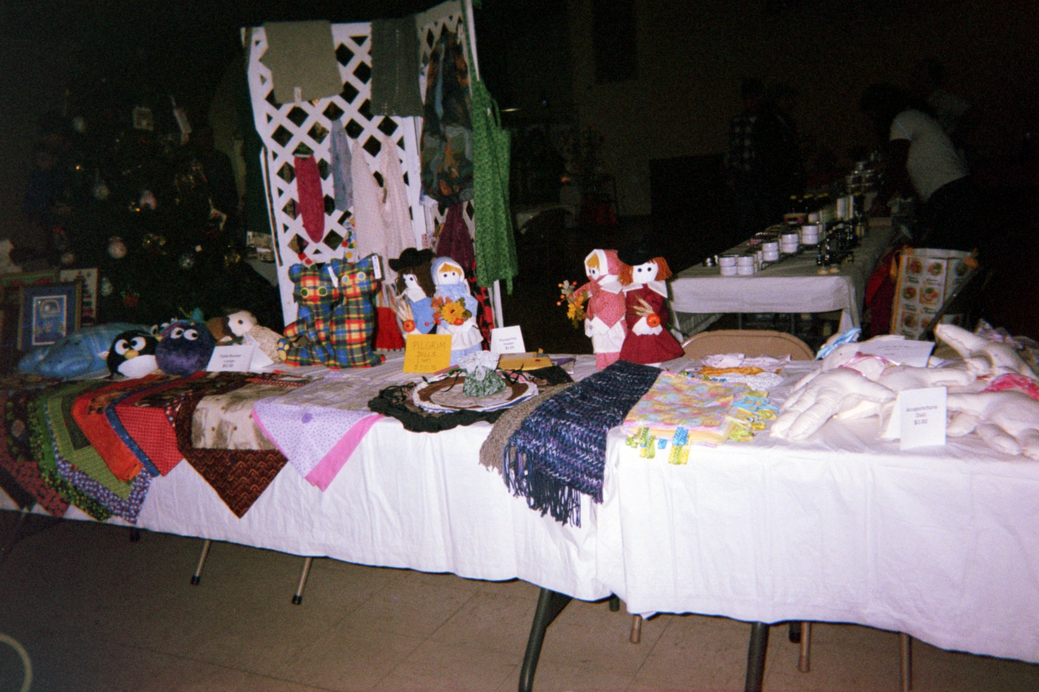 Sewn items on display