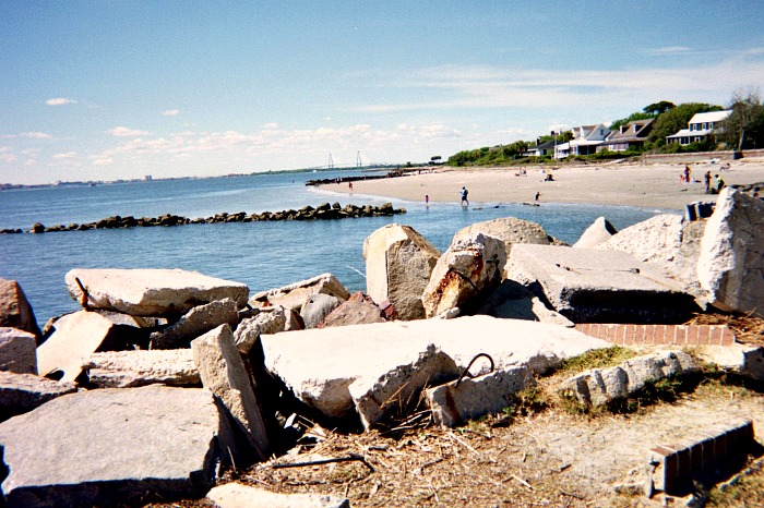 SBI Review and beach scene.