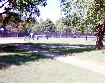 Nets in a park.
