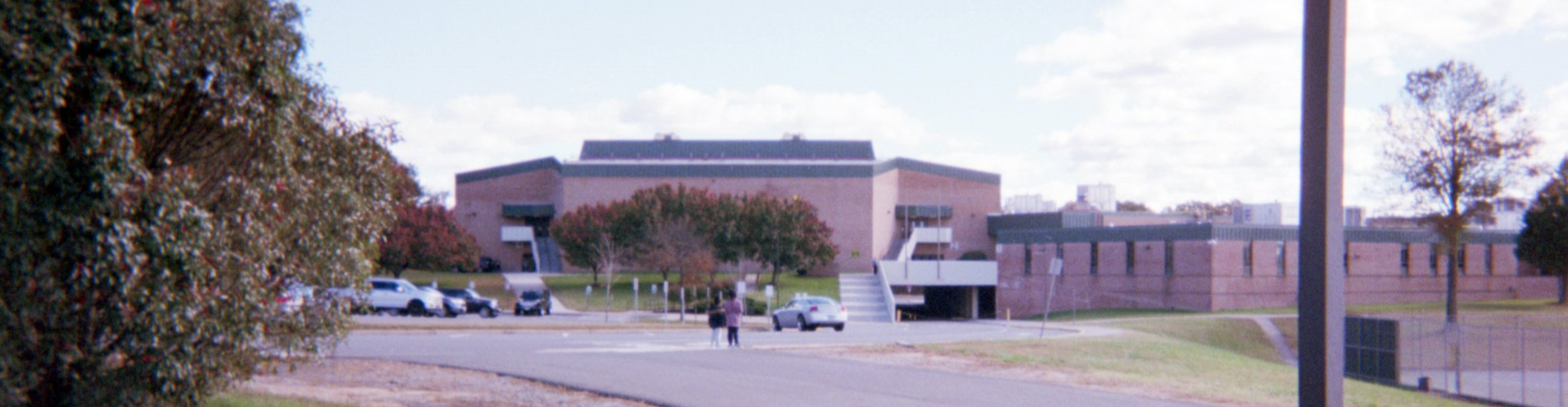 Back view of Woodbridge High School in Woodbridge, Virginia.
