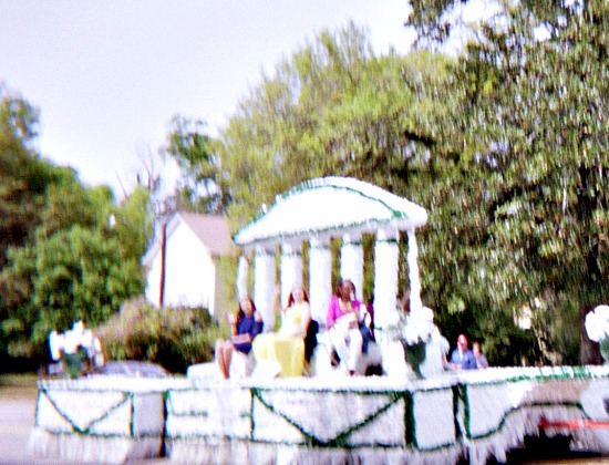 Fun questions and the lead float from the World Grits parade in South Carolina.